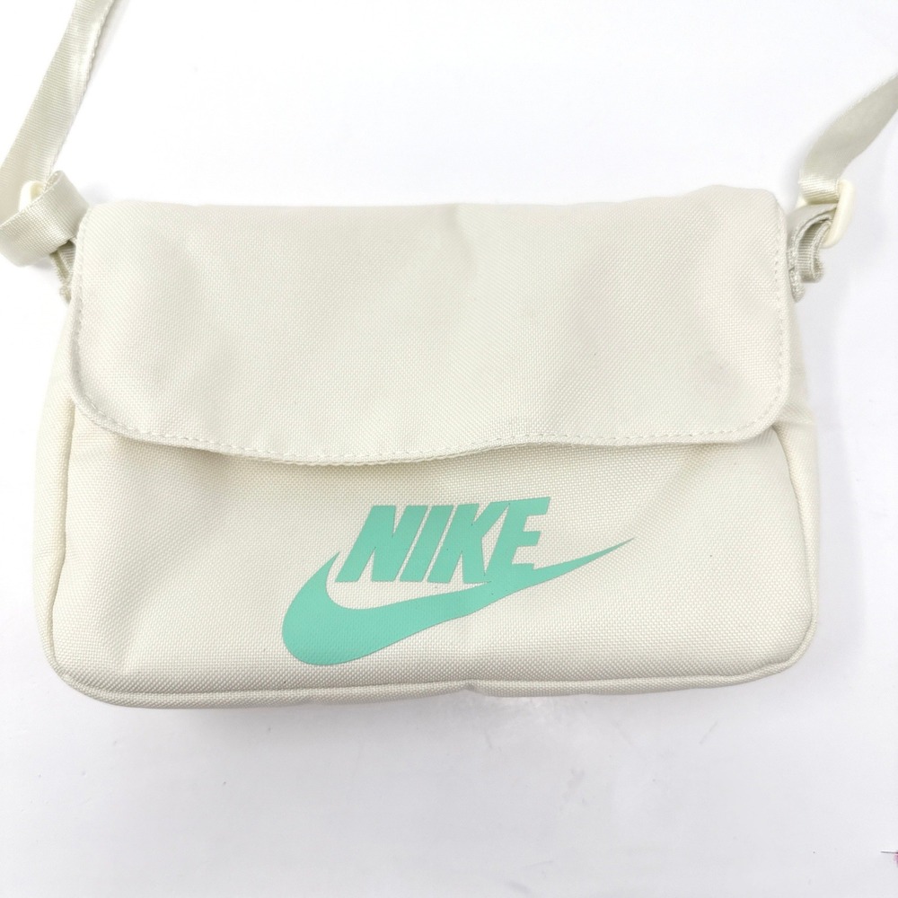 Nike Futura Crossbody Bag Off White With Sea Blue Logo Adjustable Strap Chic